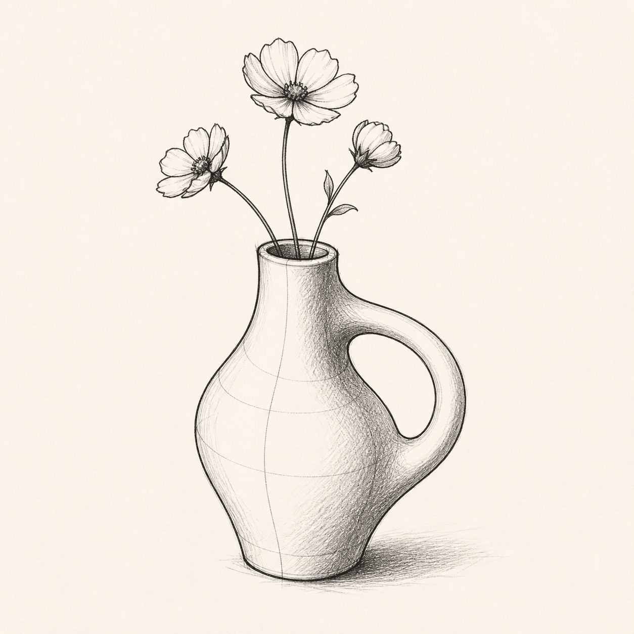 Loop vase hand-drawn sketch
